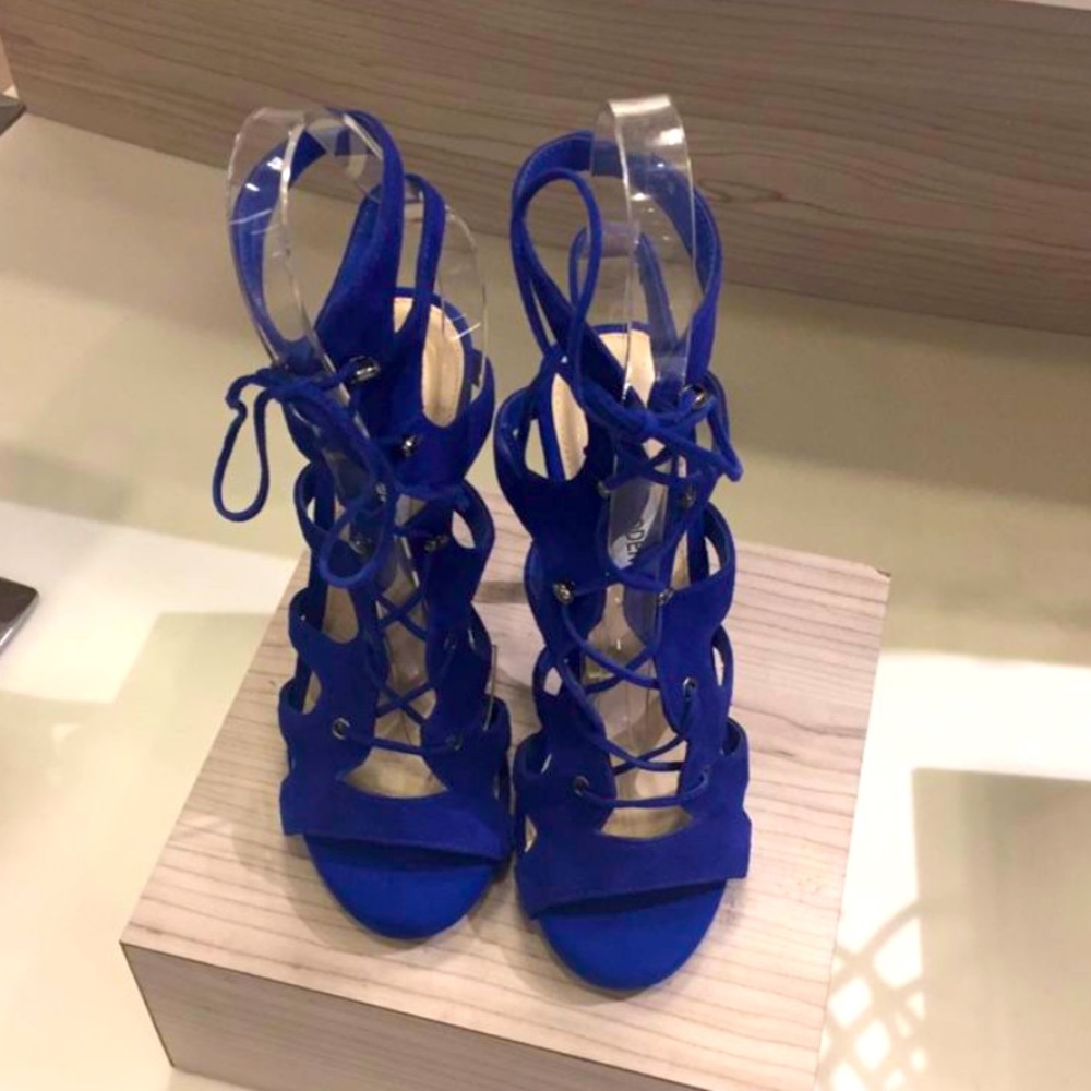 Steve Madden Blue Gladiator Heels with Stiletto
